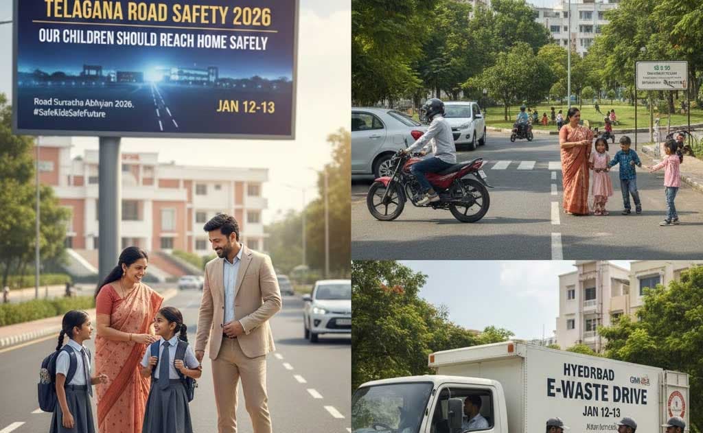 తెలంగాణా రోడ్ సేఫ్టీ 2026: మన పిల్లలు సేఫ్గా ఇంటికి చేరాలి – రోడ్ సేఫ్టీ సెస్ మరియు హైదరాబాద్ ఇ-వేస్ట్ డ్రైవ్ గురించి హార్ట్టచింగ్ స్టోరీ